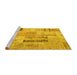 Sideview of Machine Washable Patchwork Yellow Transitional Rug, wshcon1201yw