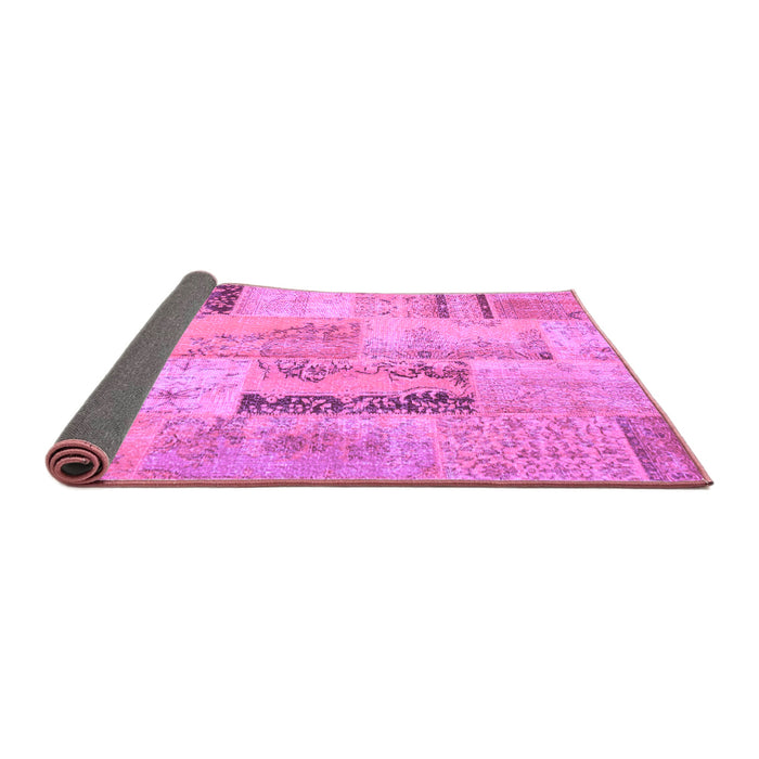 Sideview of Patchwork Purple Transitional Rug, con1201pur