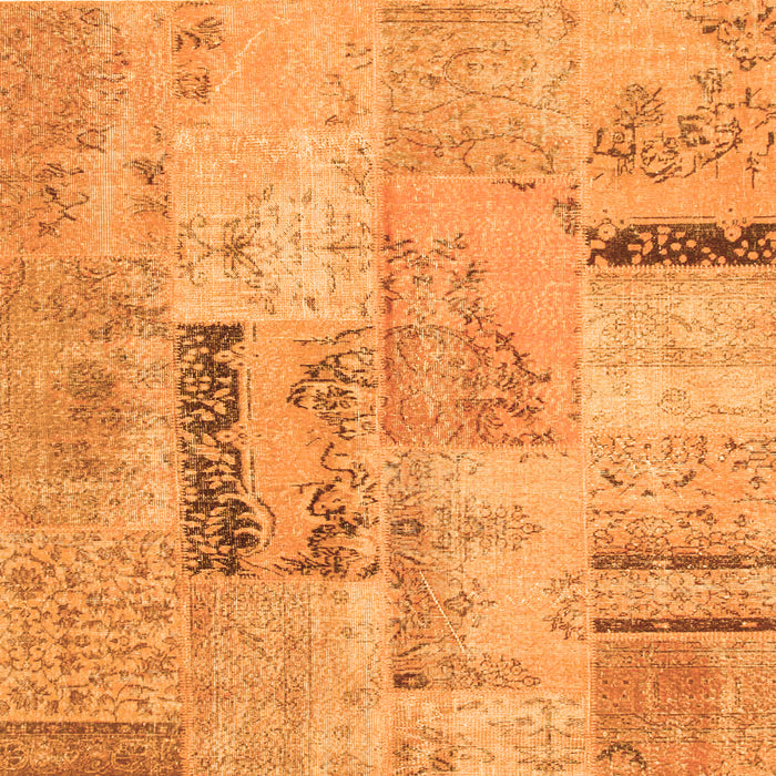 Serging Thickness of Patchwork Orange Transitional Rug, con1201org