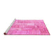 Sideview of Machine Washable Patchwork Pink Transitional Rug, wshcon1202pnk