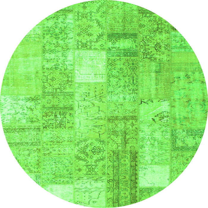 Square Patchwork Green Transitional Rug, con1202grn