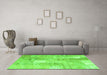 Machine Washable Patchwork Green Transitional Area Rugs in a Living Room,, wshcon1202grn