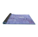 Sideview of Patchwork Blue Transitional Rug, con1202blu