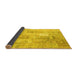 Sideview of Patchwork Yellow Transitional Rug, con1202yw