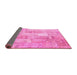 Sideview of Patchwork Pink Transitional Rug, con1202pnk