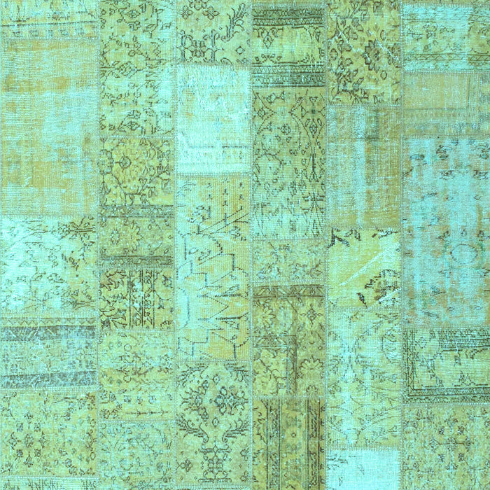 Patchwork Light Blue Transitional Rug, con1202lblu