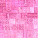 Square Patchwork Pink Transitional Rug, con1202pnk