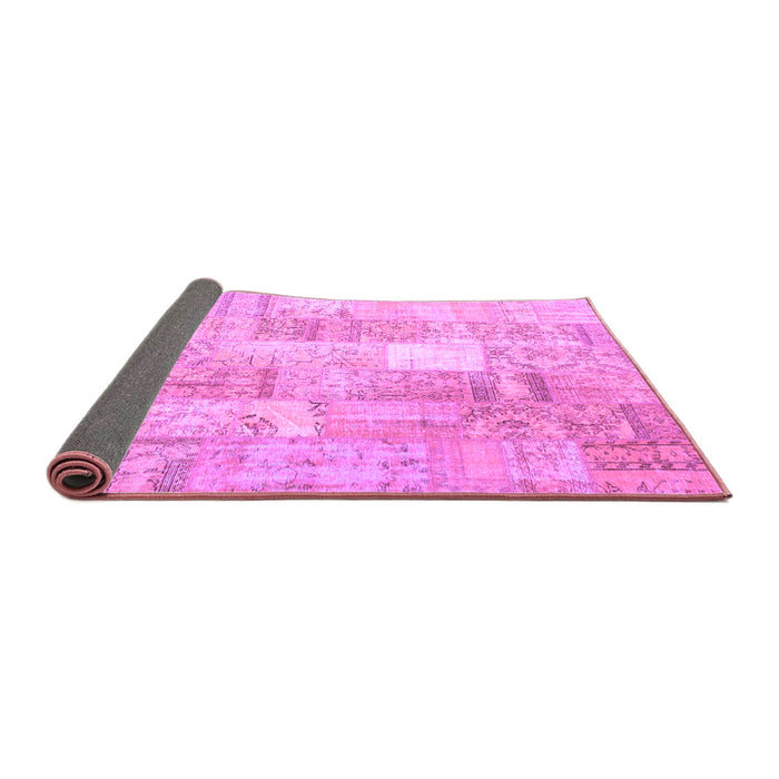 Sideview of Patchwork Purple Transitional Rug, con1202pur