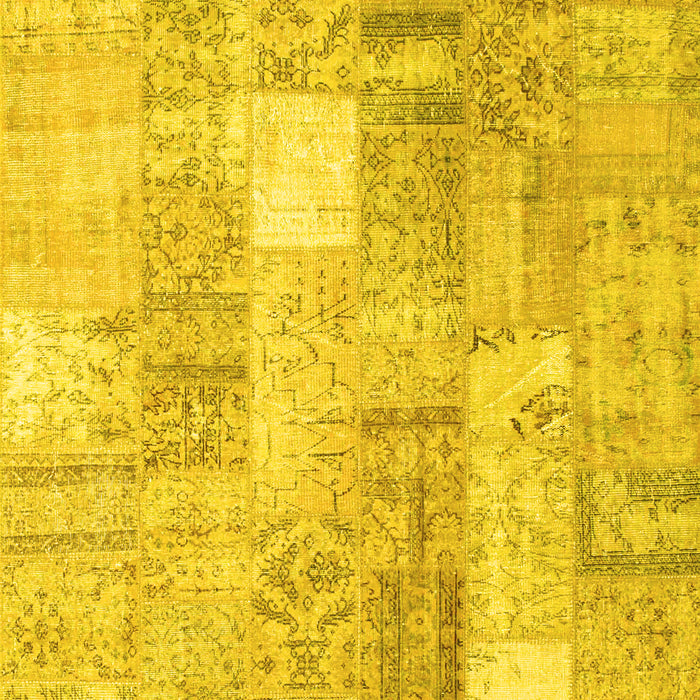 Patchwork Yellow Transitional Rug, con1202yw