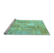 Sideview of Machine Washable Patchwork Light Blue Transitional Rug, wshcon1202lblu