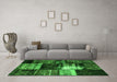 Machine Washable Persian Green Bohemian Area Rugs in a Living Room,, wshcon1203grn