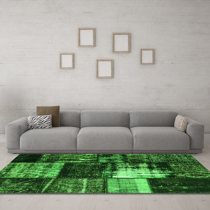 Machine Washable Persian Green Bohemian Area Rugs in a Living Room,, wshcon1203grn