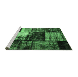 Sideview of Machine Washable Persian Emerald Green Bohemian Area Rugs, wshcon1203emgrn
