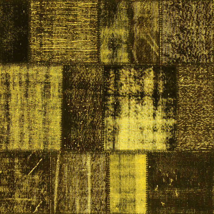 Square Machine Washable Persian Yellow Bohemian Rug, wshcon1203yw