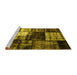Sideview of Machine Washable Persian Yellow Bohemian Rug, wshcon1203yw