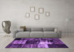 Machine Washable Persian Purple Bohemian Area Rugs in a Living Room, wshcon1203pur