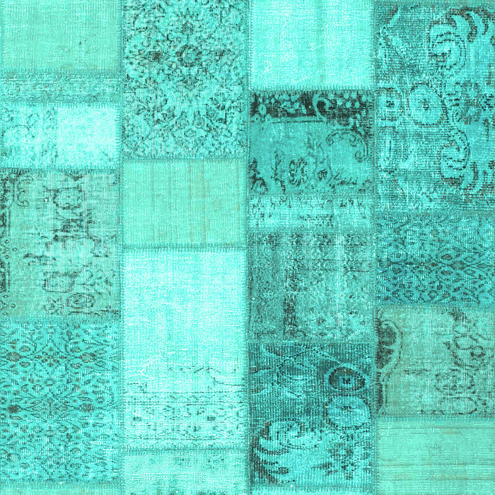 Patchwork Turquoise Transitional Rug, con1204turq