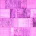 Square Patchwork Pink Transitional Rug, con1204pnk