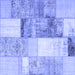 Square Patchwork Blue Transitional Rug, con1204blu