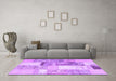 Machine Washable Patchwork Purple Transitional Area Rugs in a Living Room, wshcon1204pur