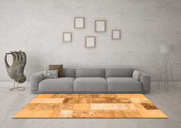 Machine Washable Patchwork Orange Transitional Area Rugs in a Living Room, wshcon1204org