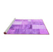 Sideview of Machine Washable Patchwork Purple Transitional Area Rugs, wshcon1204pur