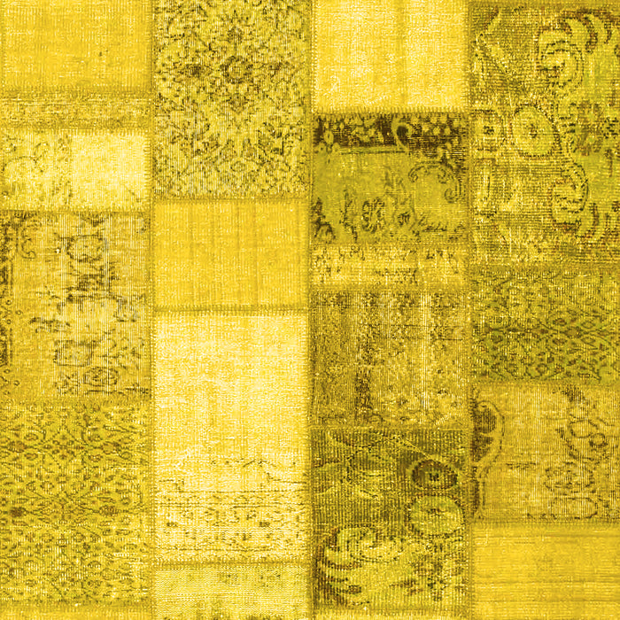 Patchwork Yellow Transitional Rug, con1204yw