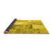 Sideview of Patchwork Yellow Transitional Rug, con1204yw