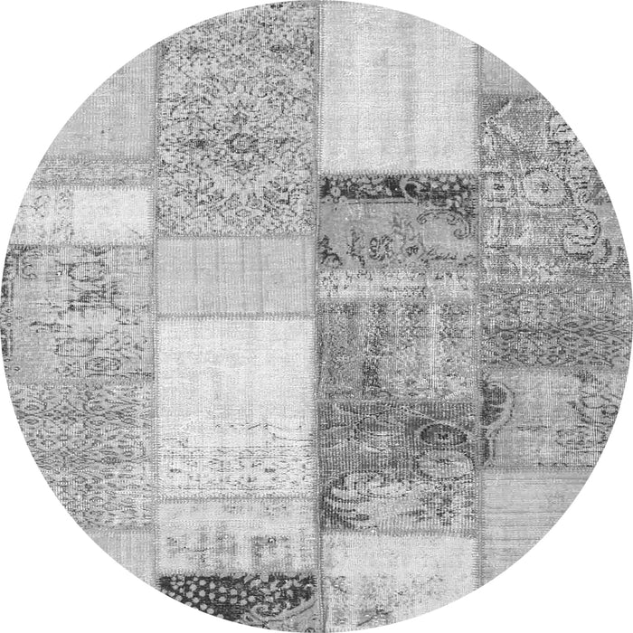 Machine Washable Patchwork Gray Transitional Rug, wshcon1204gry