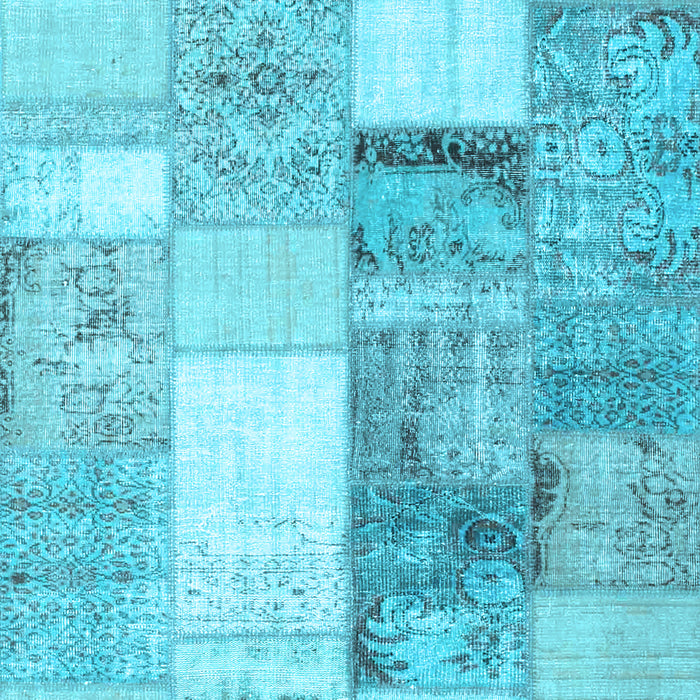 Patchwork Light Blue Transitional Rug, con1204lblu