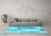 Machine Washable Patchwork Light Blue Transitional Rug in a Living Room, wshcon1204lblu