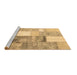 Sideview of Machine Washable Patchwork Brown Transitional Rug, wshcon1204brn