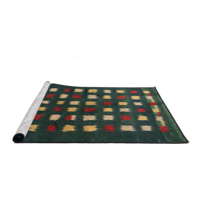 Serging Thickness of Machine Washable Contemporary Dark Olive Green Rug, wshcon1205