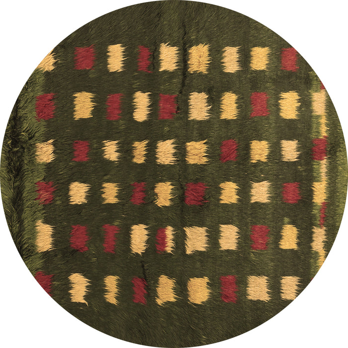 Round Machine Washable Abstract Brown Contemporary Rug, wshcon1205brn