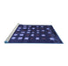 Sideview of Machine Washable Abstract Blue Contemporary Rug, wshcon1205blu