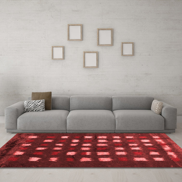 Contemporary Red Washable Rugs