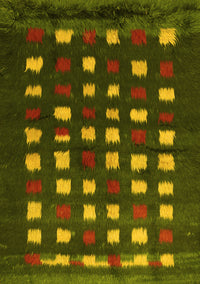 Abstract Yellow Contemporary Rug, con1205yw