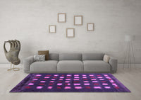Machine Washable Abstract Purple Contemporary Rug, wshcon1205pur