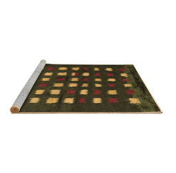 Sideview of Machine Washable Abstract Brown Contemporary Rug, wshcon1205brn