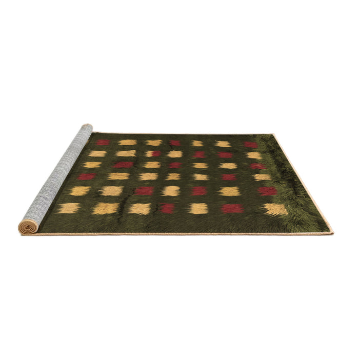 Sideview of Machine Washable Abstract Brown Contemporary Rug, wshcon1205brn