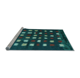 Sideview of Machine Washable Abstract Light Blue Contemporary Rug, wshcon1205lblu