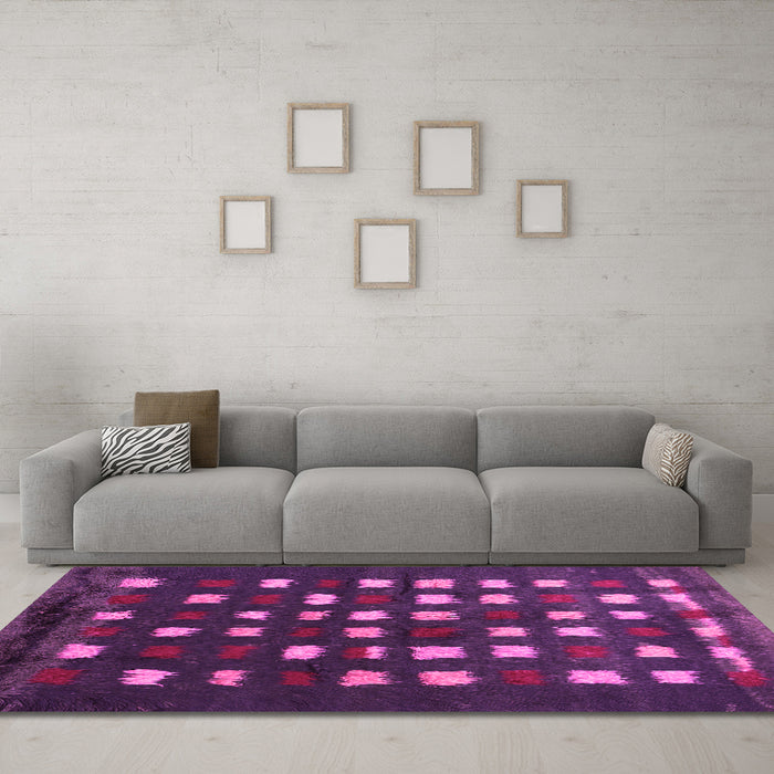 Machine Washable Abstract Pink Contemporary Rug in a Living Room, wshcon1205pnk