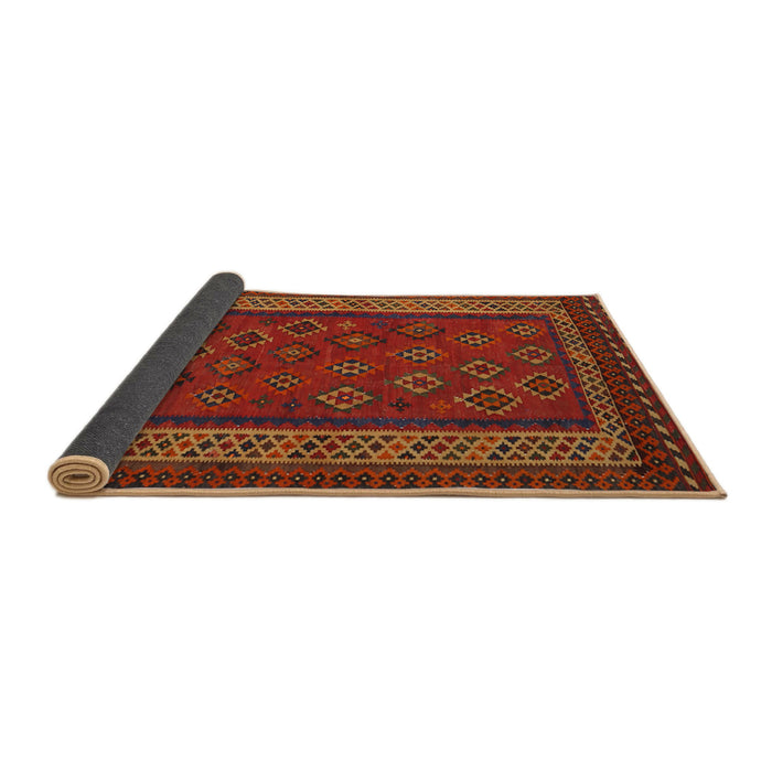 Thickness of Contemporary Saddle Brown Oriental Rug, con1206