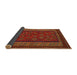 Thickness of Contemporary Saddle Brown Oriental Rug, con1206