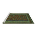 Sideview of Machine Washable Oriental Turquoise Traditional Area Rugs, wshcon1206turq