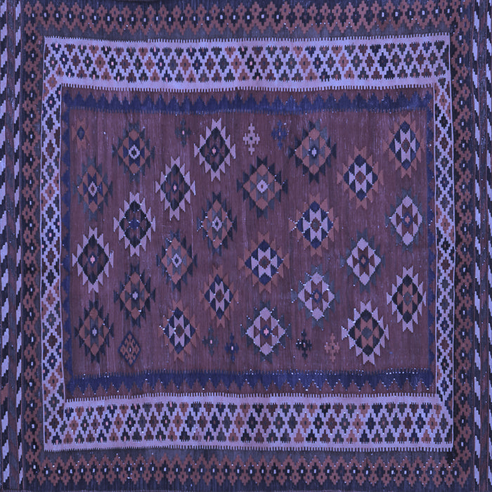 Square Machine Washable Oriental Blue Traditional Rug, wshcon1206blu