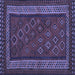 Square Machine Washable Oriental Blue Traditional Rug, wshcon1206blu