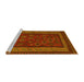 Sideview of Machine Washable Oriental Yellow Traditional Rug, wshcon1206yw