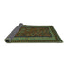 Sideview of Oriental Turquoise Traditional Rug, con1206turq