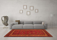 Machine Washable Oriental Orange Traditional Rug, wshcon1206org